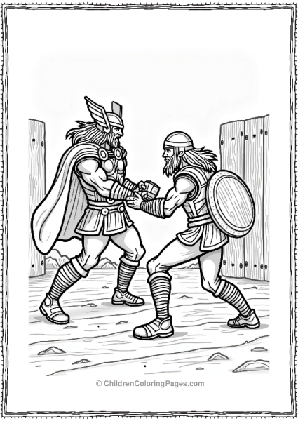 Thor Sparring With A Warrior Free PDF Printable