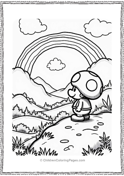 Toad Admiring A Rainbow Free PDF Printable