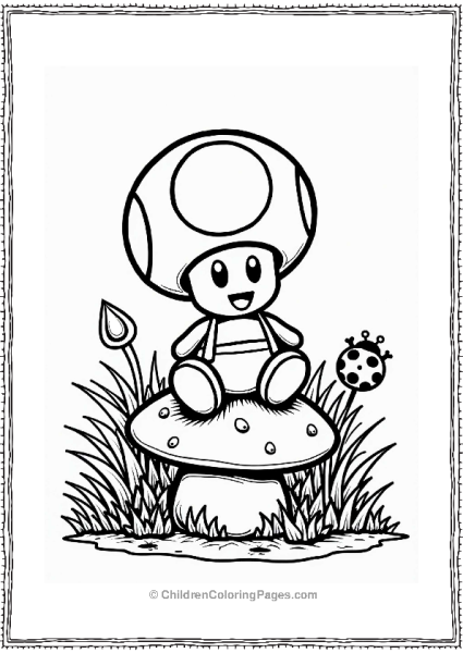 Toad And Ladybug In A Garden Free PDF Printable