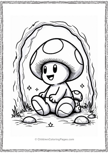 Toad And Mushroom In A Cozy Cave Free PDF Printable