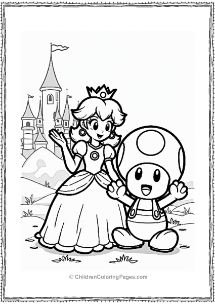 Toad And Princess Peach By The Castle Free PDF Printable