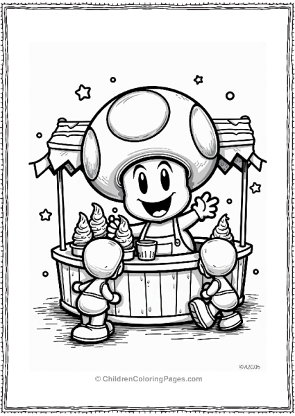 Toad At A Colorful Food Stand Free PDF Printable