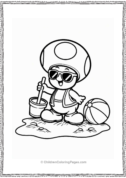 Toad Building A Sandcastle At The Beach Free PDF Printable