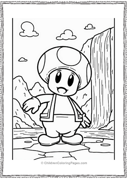Toad By A Sparkling Waterfall Free PDF Printable