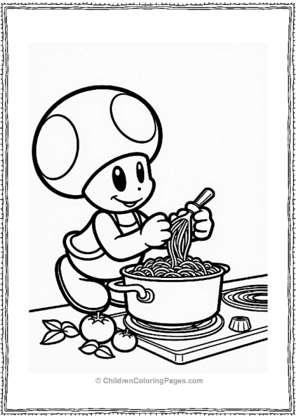 Toad Cooking Pasta Free PDF Printable