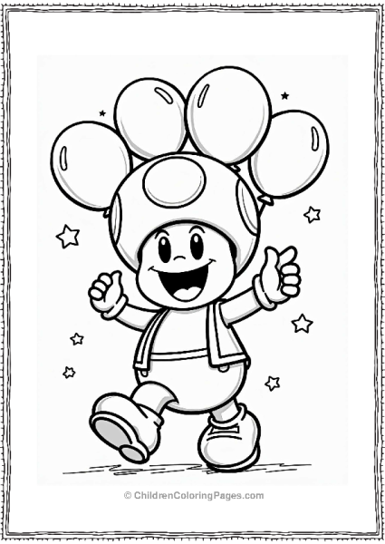 Toad Dancing With Balloons Free PDF Printable