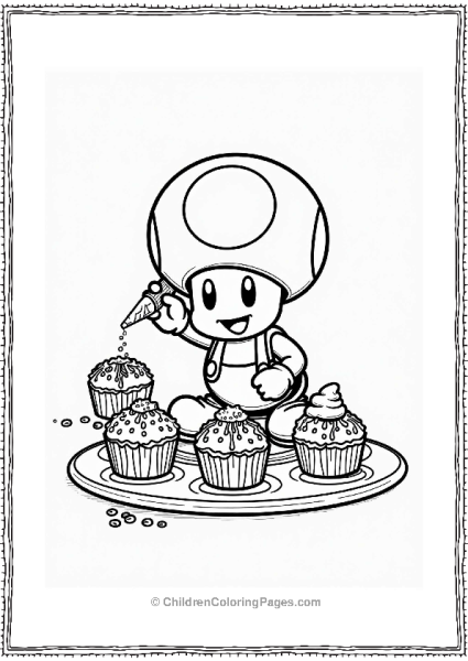 Toad Decorating Cupcakes Free PDF Printable