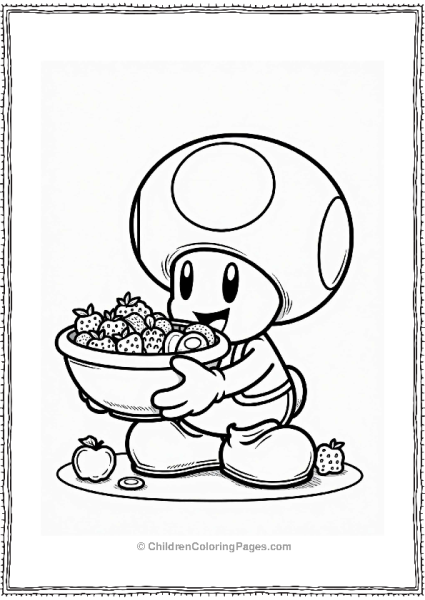 Toad Enjoying A Fruit Salad Free PDF Printable