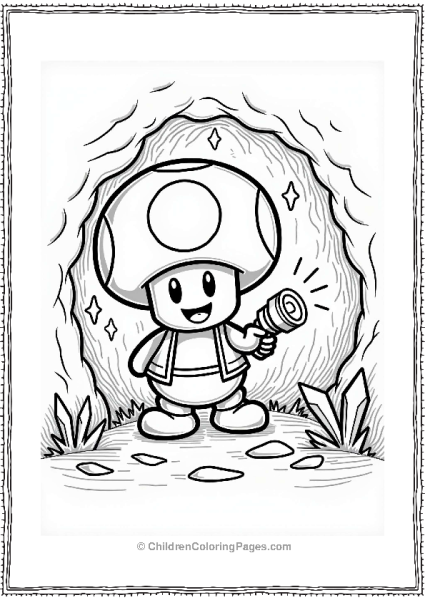 Toad Exploring A Cozy Cave Free PDF Printable