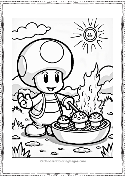 Toad Grilling In A Sunny Scene Free PDF Printable