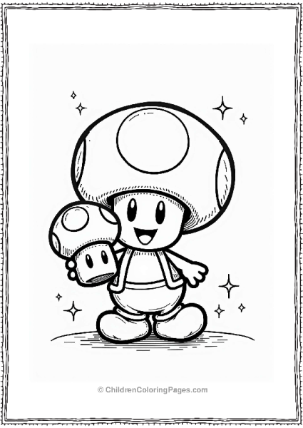 Toad Helping Luigi With A Mushroom Free PDF Printable
