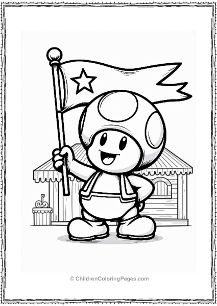 Toad Holding A Festive Flag Free PDF Printable