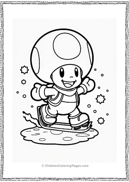 Toad Ice Skating On Ice Free PDF Printable