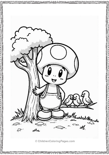 Toad Peeking Behind A Tree Free PDF Printable