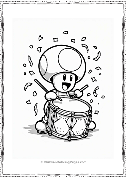 Toad Playing A Drum Free PDF Printable