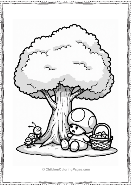 Toad Relaxing Under A Tree Free PDF Printable