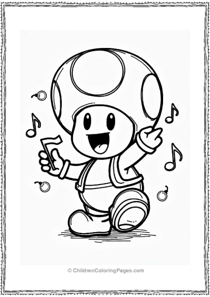 Toad Singing With Musical Notes Free PDF Printable