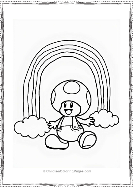Toad Under A Colorful Rainbow Free PDF Printable