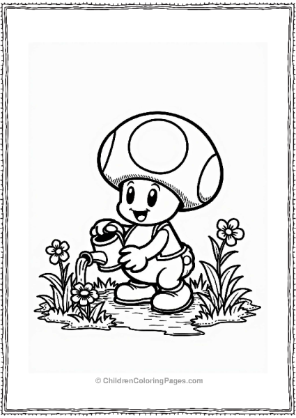 Toad Watering A Colorful Garden Free PDF Printable