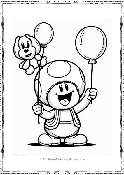 Toad With Balloon Animal At Festival Free PDF Printable