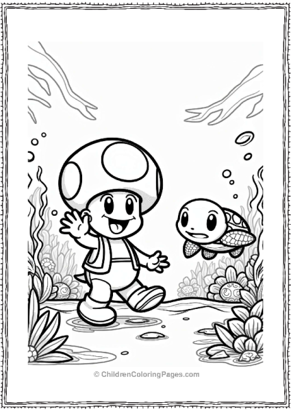 Toads Underwater Friendship With A Sea Turtle Free PDF Printable
