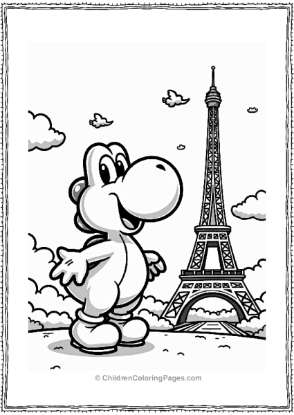 Yoshi At The Eiffel Tower Free PDF Printable