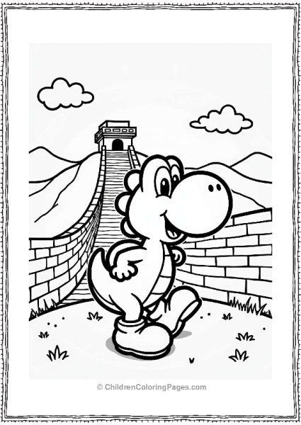 Yoshi At The Great Wall Of China Free PDF Printable