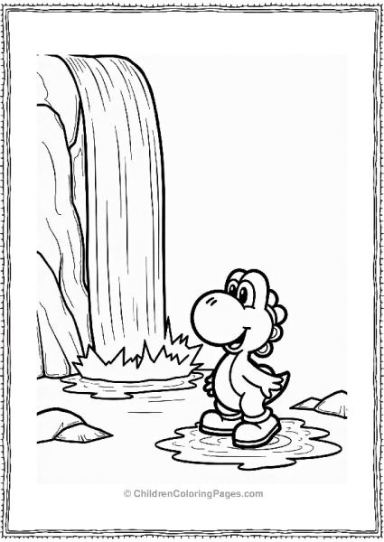 Yoshi At The Waterfall Free PDF Printable