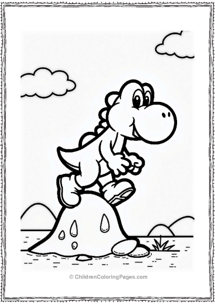 Yoshi Climbing A Mountain Free PDF Printable