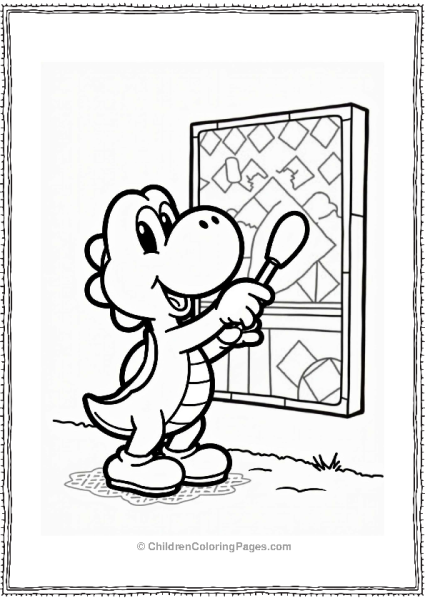 Yoshi Creating A Colorful Mural Free PDF Printable