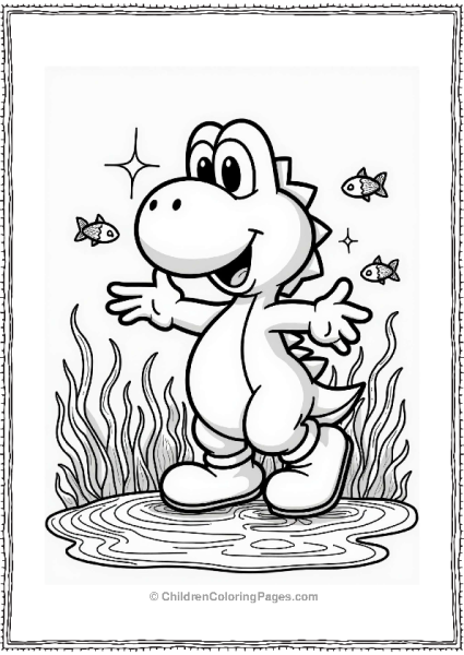 Yoshi Dancing With Seaweed Free PDF Printable