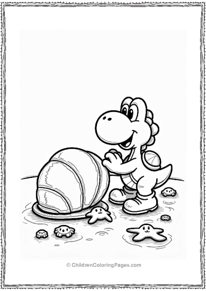 Yoshi Discovers A Seashell Free PDF Printable