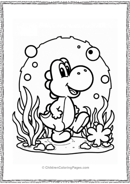 Yoshi Exploring A Coral Reef Free PDF Printable