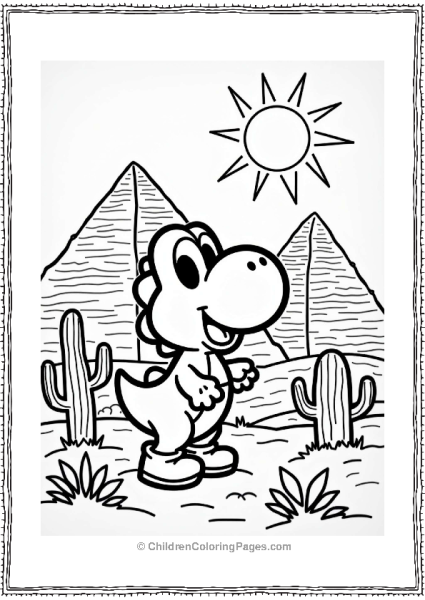 Yoshi Exploring The Pyramids Free PDF Printable
