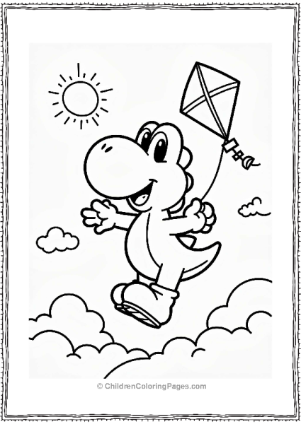 Yoshi Flying A Colorful Kite Free PDF Printable