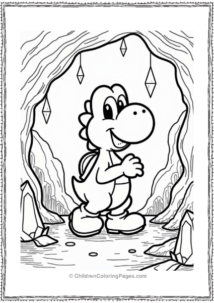 Yoshi In A Crystal Cave Free PDF Printable