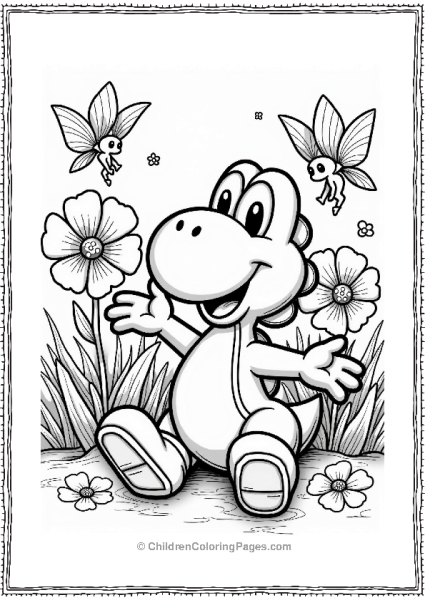 Yoshi In A Fairy Garden Free PDF Printable