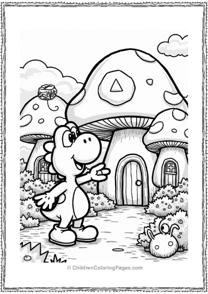 Yoshi In A Mushroom Village Free PDF Printable