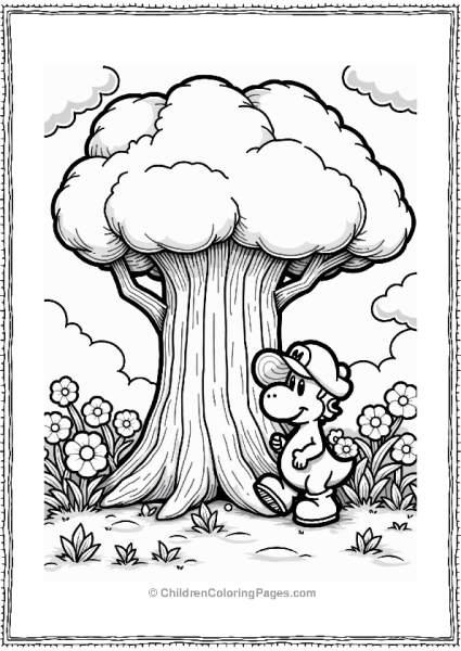 Yoshi In A Rainbow Forest Free PDF Printable