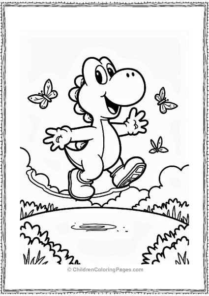 Yoshi Jumping Rope In The Park Free PDF Printable