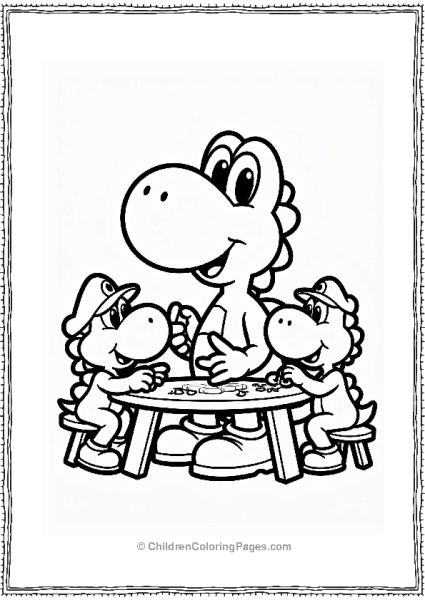 Yoshi Making Art With Friends Free PDF Printable