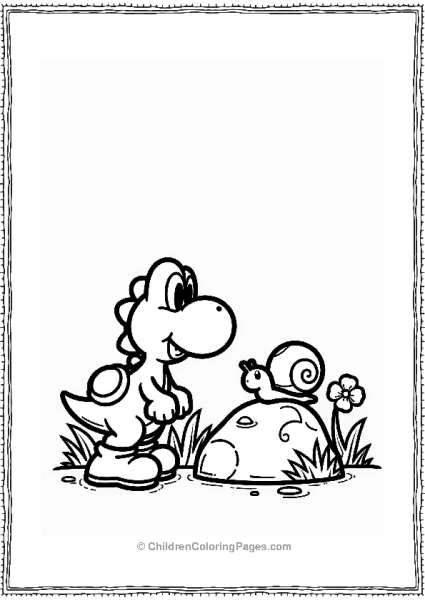 Yoshi Observing A Snail In A Garden Free PDF Printable