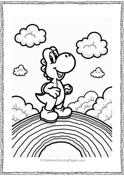 Yoshi On A Rainbow Hill Free PDF Printable