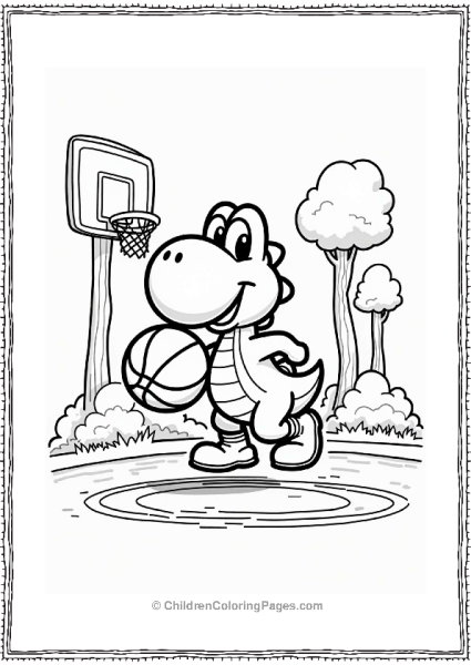 Yoshi Playing Basketball Free PDF Printable