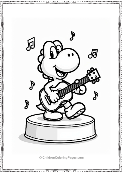 Yoshi Playing Guitar On Stage Free PDF Printable