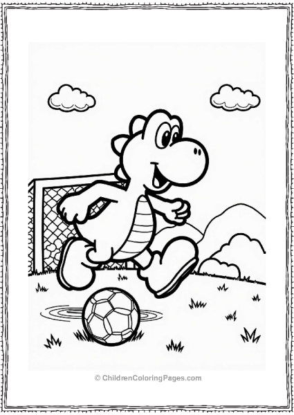 Yoshi Playing Soccer Free PDF Printable