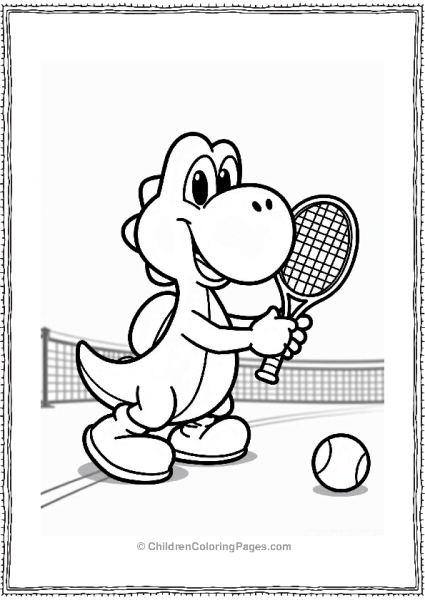 Yoshi Playing Tennis Free PDF Printable