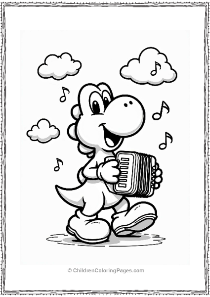Yoshi Playing The Accordion Free PDF Printable