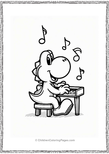 Yoshi Playing The Piano Free PDF Printable