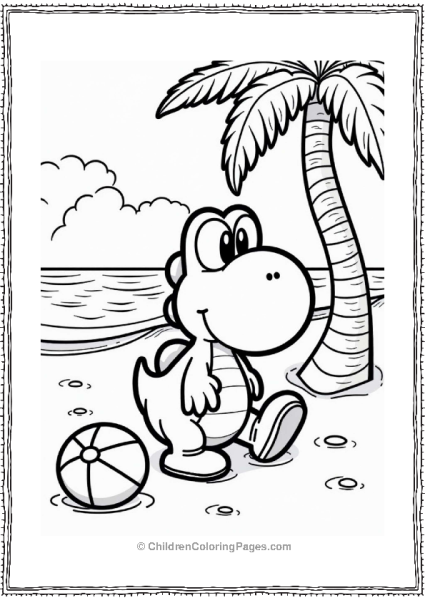 Yoshi Relaxing On The Beach Free PDF Printable